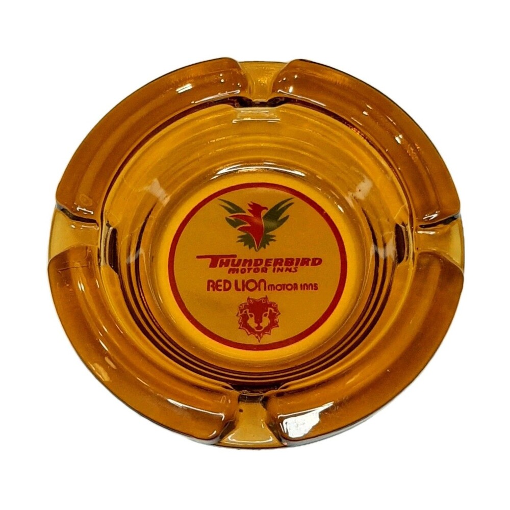 Vintage Thunderbird Motor Inns Red Lion Ashtray Advertising Motel Collectible